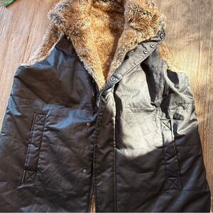 Tuckernuck Faux Fur Reversible Waxed Long Vest XXL